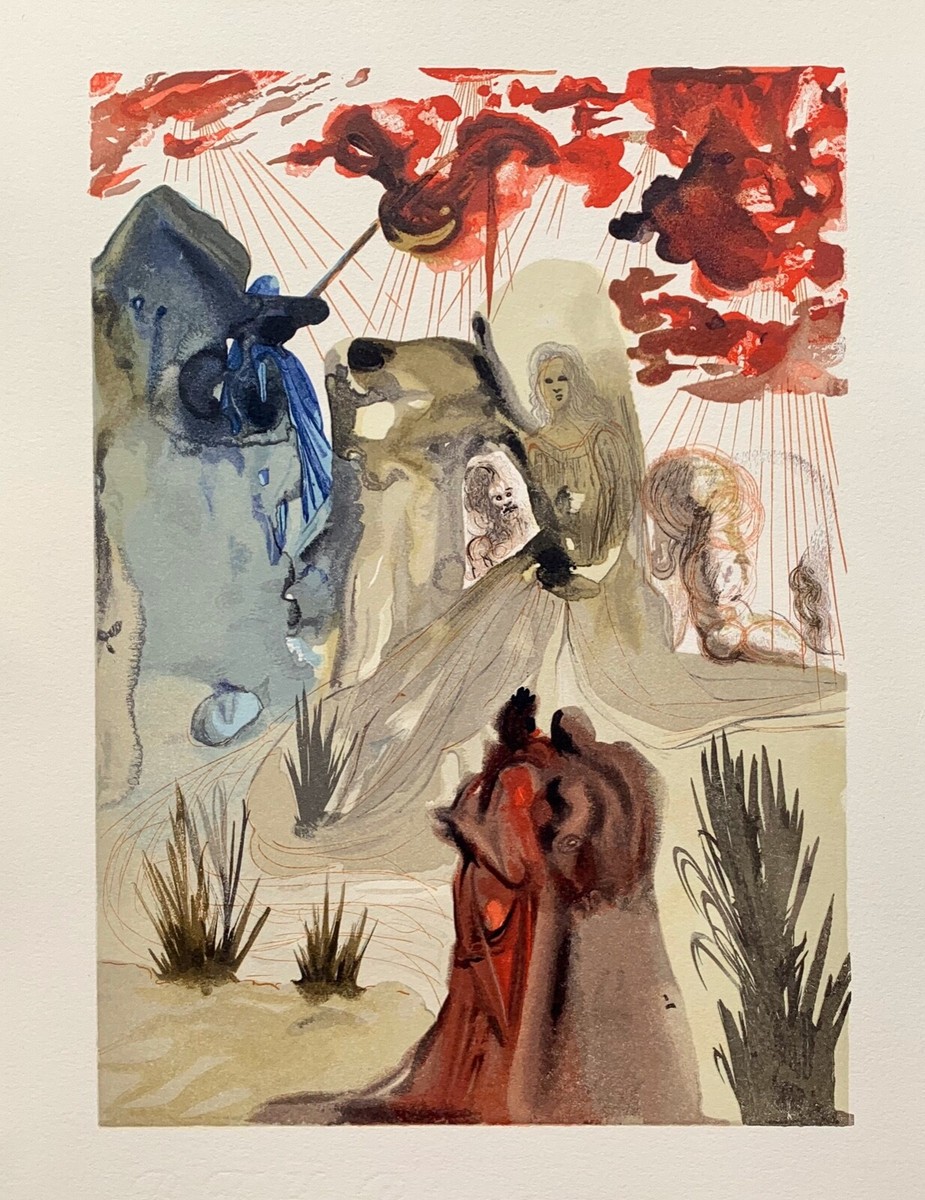 Salvador Dali 1960 DIVINE COMEDY PURGATORY 28 Color Woodcut Wood