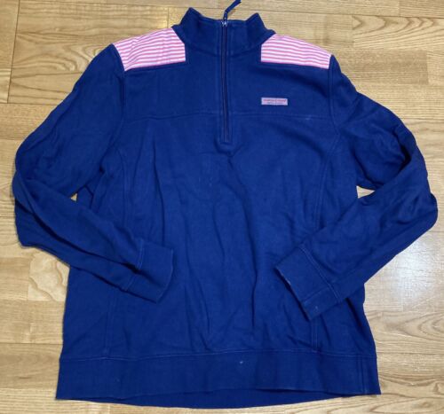 Women's Vineyard Vines Navy 1/4 Zip Pullover Size Large GUC