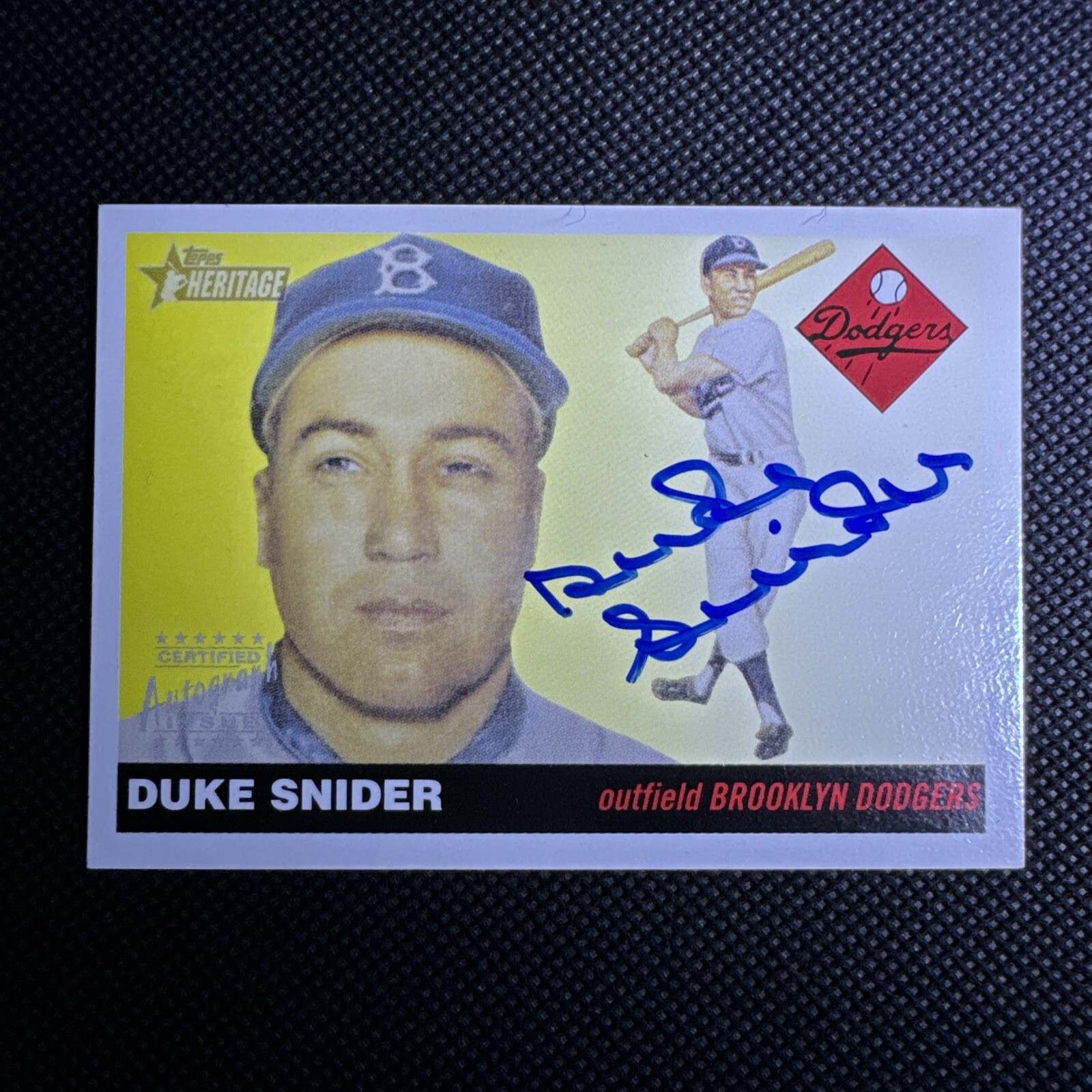 2007 Topps Heritage Real One Auto Blue Ink Duke Snider RO-DS Brooklyn Dodgers
