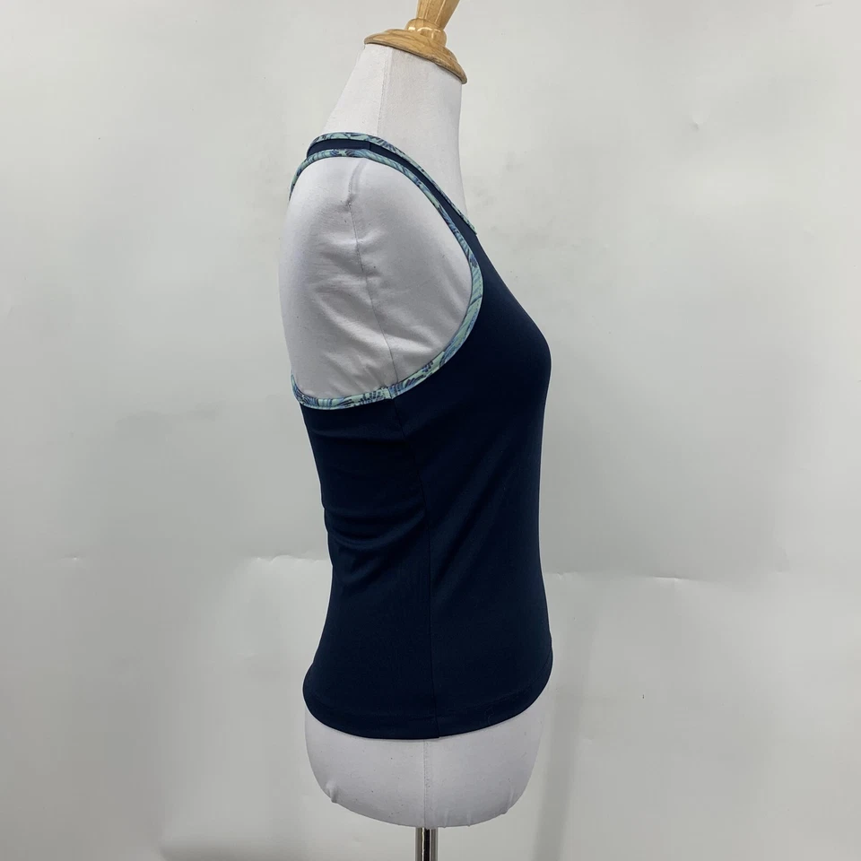 Camiseta de práctica diaria para mujer S pequeña azul marino Jackie camiseta sin mangas sujetador incorporado Anthropologie Foto 4 de 4