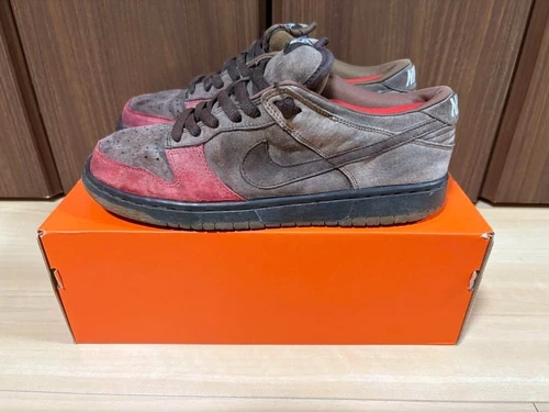 NIKE DUNK LOW PRO SB Bison Toe Red – Size 28cm (Brown/Red Suede)