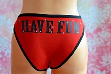 3x LADIES BRIEFS KNICKERS COTTON PANTIES COMFY Have fun  Size UK 10