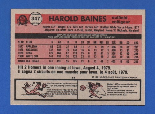 1981 OPC 81 O PEE CHEE TOPPS MLB BASEBALL CARD GRAY BACK 251-374 SEE LIST - Picture 193 of 247