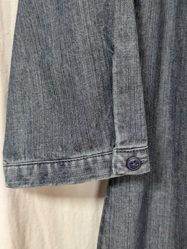 Boden Denim Dress Blue Jean Ruffle Collar Empire Waist Women Size 8 Cottagecore - Picture 8 of 10