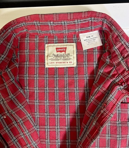 Camicia abito LEVI'S 90 anni '90 abbottonata taglia 3T rosso a quadretti - Foto 2 di 10