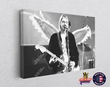 Kurt Cobain Nirvana Angel Wings Music Poster Canvas Print Art Decor Wall