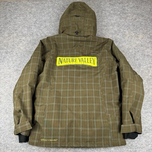 Obermeyer Ski Teton Jacket Plaid Green Nature Valley Logo Waterproof Mens XS image 15