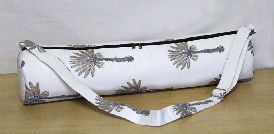 Bolso unisex indio plateado palmera algodón gimnasio correas para el hombro yoga esterilla bolsas EE. UU. Foto 3 de 4