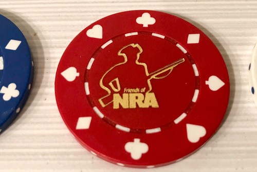 3 NRA Clay Poker Chips Golf Ball Markers Retired Patriot Logo National Rifle - Picture 3 of 6