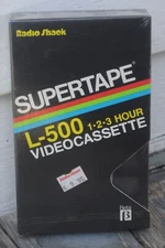 Betamax Blank Cassette Tape: Radio Shack L-500 SUPERTAPE Beta NEW AND SEALED