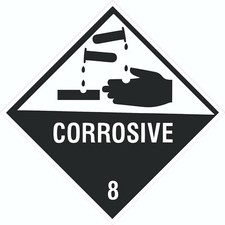 Corrosive 8 HazChem HSE diamond vinyl safety sticker for car van Truck Door Wall