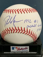 PHIL NEVIN  HOUSTON ASTROS 1992 #1 OVERALL PICK  SIGNED OML BASEBALL 
