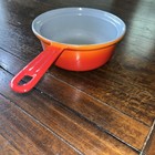 2-DESCOWARE Belgium Orange Enamel Cast Iron Sauce Pans No Lid 89-A 7" 18 — photo 2