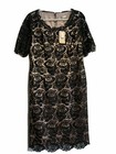 New Jacques Vert Dress UK 14 Black Lace Overlay Wedding Evening Party RRP £189