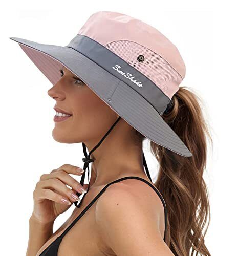 Sonnenhüte für Damen Strandhut Pferdeschwanzhut Damen Sonnenhut mit UV-Schutz W... - Bild 1 von 7