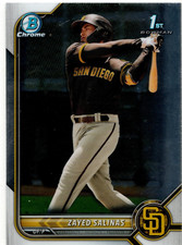 Zayed Salinas San Diego Padres 2022 Bowman Prospects 1st Bowman Chrome Card