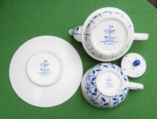WHITTARD OF CHELSEA CLIPPER TEA FOR ONE STACKING TEAPOT with CUP & SAUCER - Picture 4 of 6