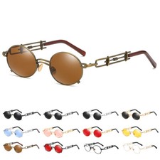 Steampunk Men Sunglasses UV Protection Round Gothic Shades Vintage Style Glasses