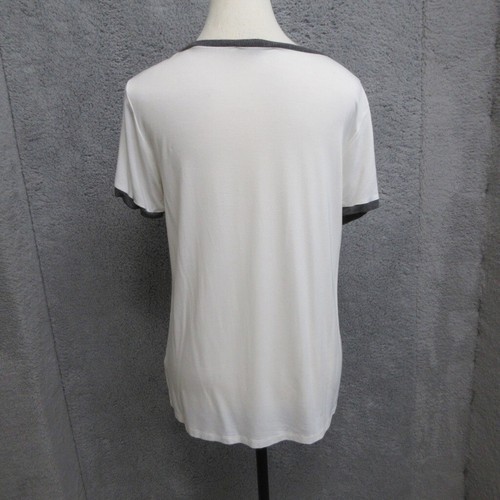 Mystree Tee Shirt Women S White Animal Print Trim Boho Mob Wife Bold Glamour - Picture 19 of 21