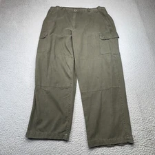 French Military Pants Men 38x28 Green Pantalon F1 Cargo Baggy Paratrooper 80s