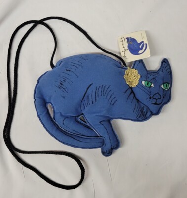 Vintage Andy Warhol Stylish Blue Cat Pop Art Purse Bag Unsold new w/ tags  RARE! - Main Image