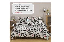 Fluffy Duvet Cover Set Floral Duvet Cover 5 Piece Furry Fuzzy Comforter Set