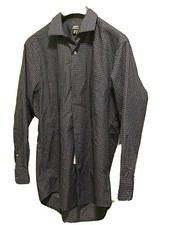 Alfani Mens Dress Shirt Navy/box Donny Size Medium Regular Fit 60
