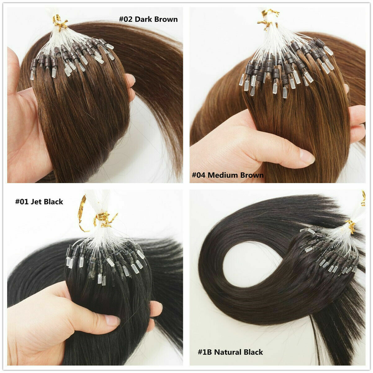 Image 101 - Micro Ring Loop Hair Extensions Micro Beads Link Remy Human Hair Balayage Blonde