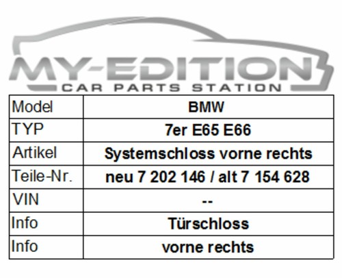BMW e81 e82 e87 e90 e91 e60 e61 e65 X3 Z4 Door Lock Front Right VR - Picture 5 of 5