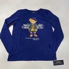 Polo Ralph Lauren Girls Size L 12-14 Polo Bear Tee Shirt Long Sleeve