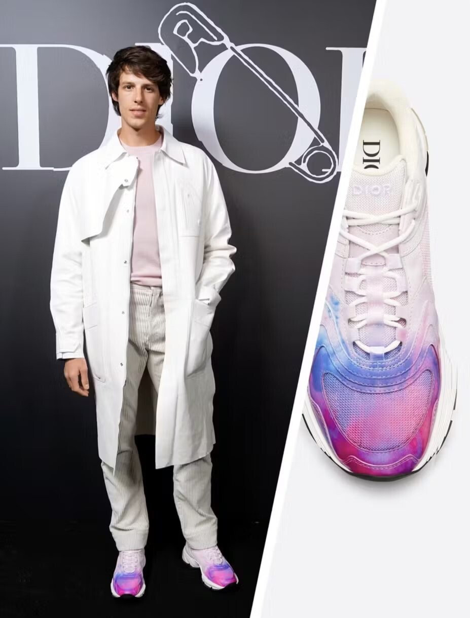 Christian Dior CD1 Tie Dye Calfskin Runway Sneakers in Men's Size 44