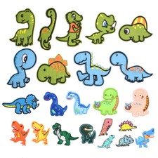 23pc Embroidered Cartoon Dinosaur Iron/Sew On Patch Badge Small Animals Applique