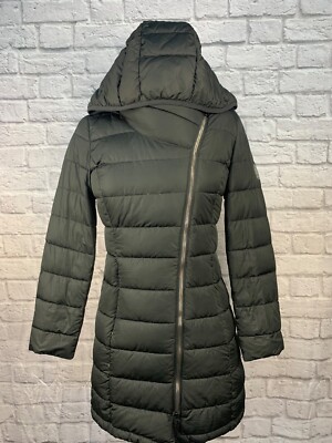 NEW! DKNY Black quilted lightweight quilted hooded jacket; Petite XS