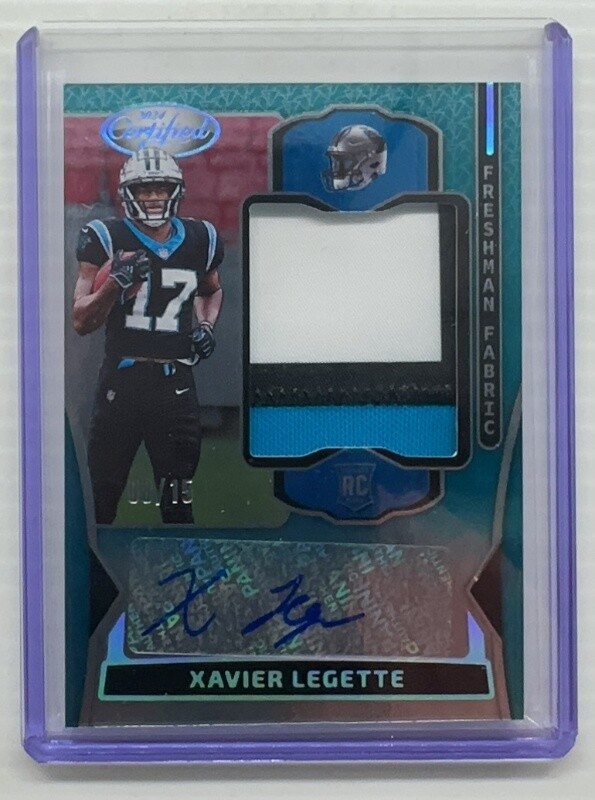 2024 Certified Xavier Legette Freshman Fabric Teal Etch Jersey Auto RC #08/15