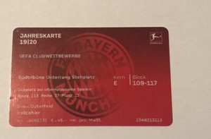 Sammler Ticket Fc Bayern Munchen Dauerkarte 2019 2020 Ebay