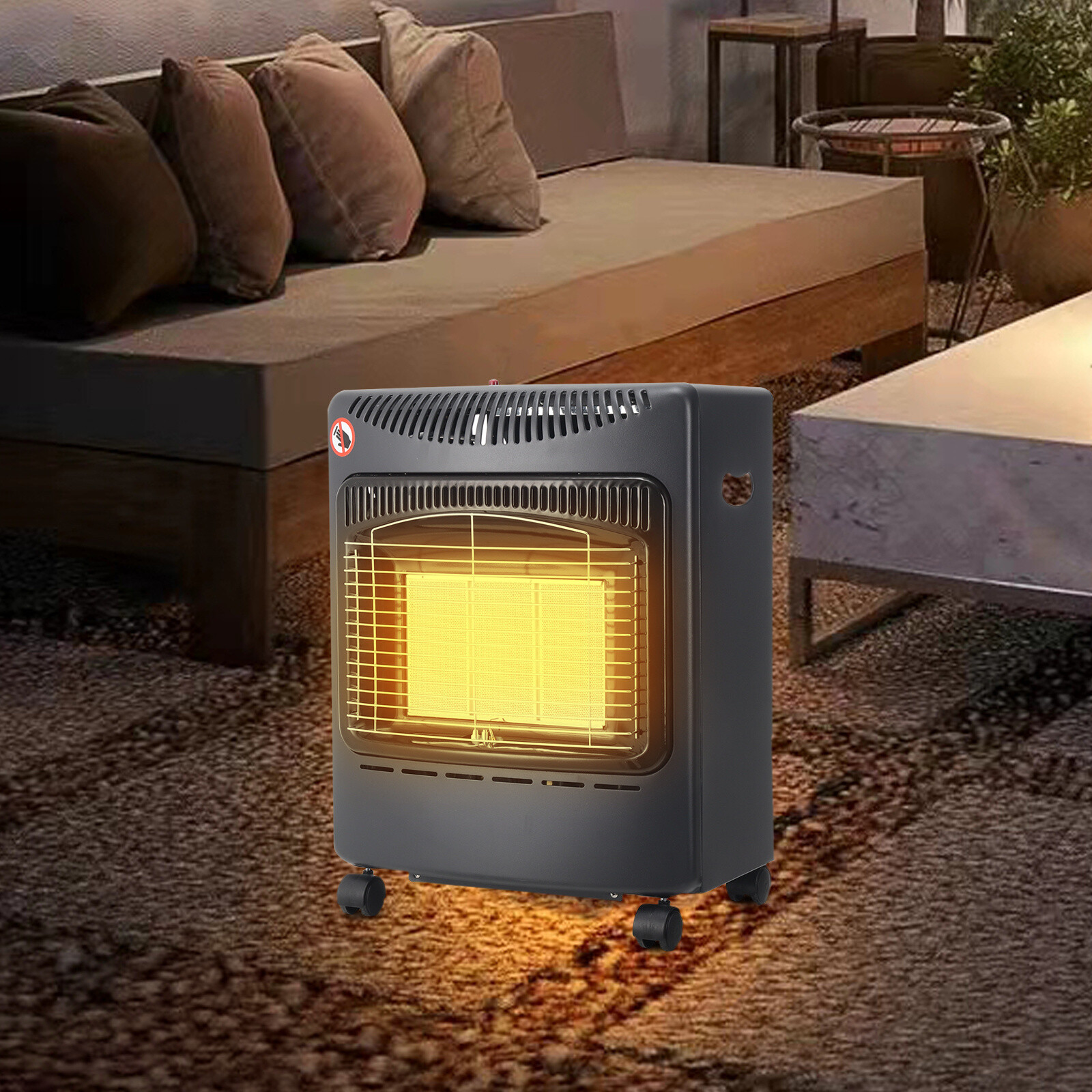 Small Gas Space Heater Portable Cabinet Calor Butane Fire with Hose u0026amp;  Regulator | eBay