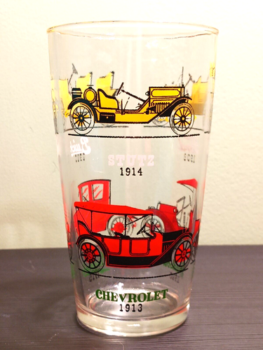 Vintage Hazel Atlas Antique Cars Cocktail Shaker 24oz Mixer No Lid Chevrolet - Picture 2 of 17