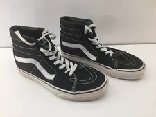 Vans Old Skool Black White Hi Top Skateboard Shoes M6.0W7.5 Canvas Suede 500714