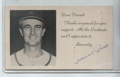 1949 St. Louis Cardinal ''Dear Friend'' Howard Pollet Stamped Team Promotion