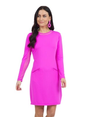 hot pink golf dress Sport Solids Collared Tennis Dress