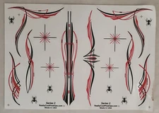 Really Cool Pinstripe Car Boat Motorcycle Glass+ MORE Black/Red Decals QTY 18! 