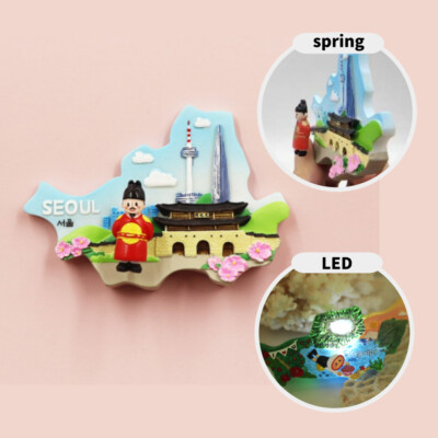 Korea city Tourist Travel Souvenir 3D Resin Fridge Magnet Refrigerator Magnets