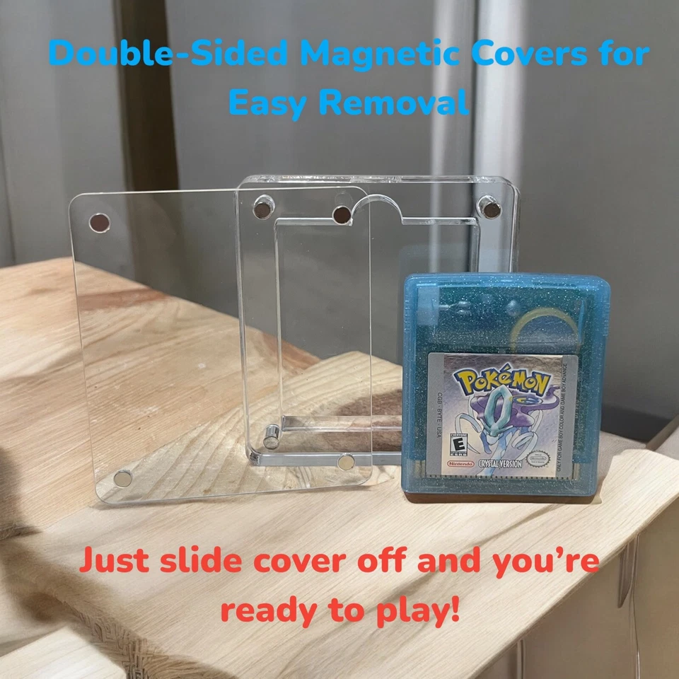 Magnetic GB/GBC Display Game Case For Game Boy Color Pokémon Crystal, Red, Blue - Image 4 of 4