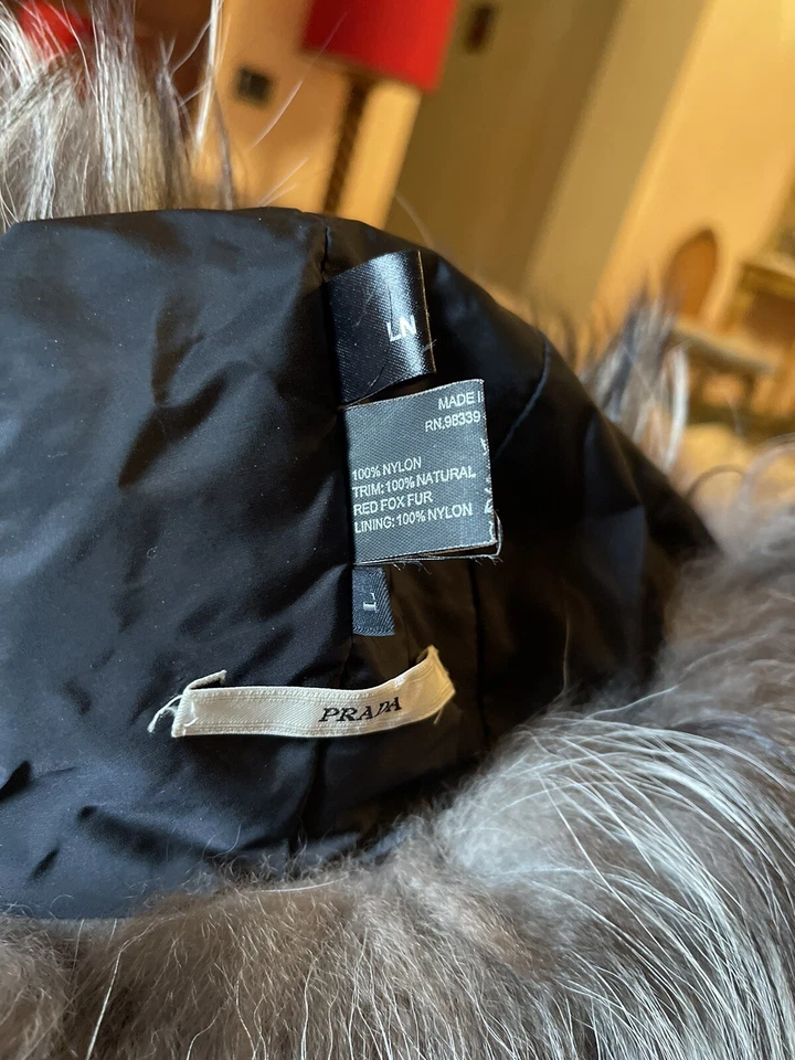 Prada красный лисий мех шляпа L - Изображение 3 из 4