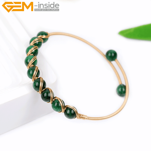 Gold Filled Chakras Quartz Jade Stone Jewelry Handmade Adjustable Bracelet Gift - Picture 60 of 133