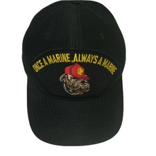 U.S MARINE CORPS ONCE A MARINE ALWAYS A MARINE HAT BULL DOG OFFICIAL USMC CAP