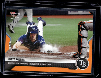 Brett Phillips - 2021 MLB Topps Now #667 Orange 5/5 Parallel Tampa Bay Rays