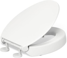 KOHLER K-25875-0 Hyten Elongated 3" Raised Toilet Seat with Quick Release White