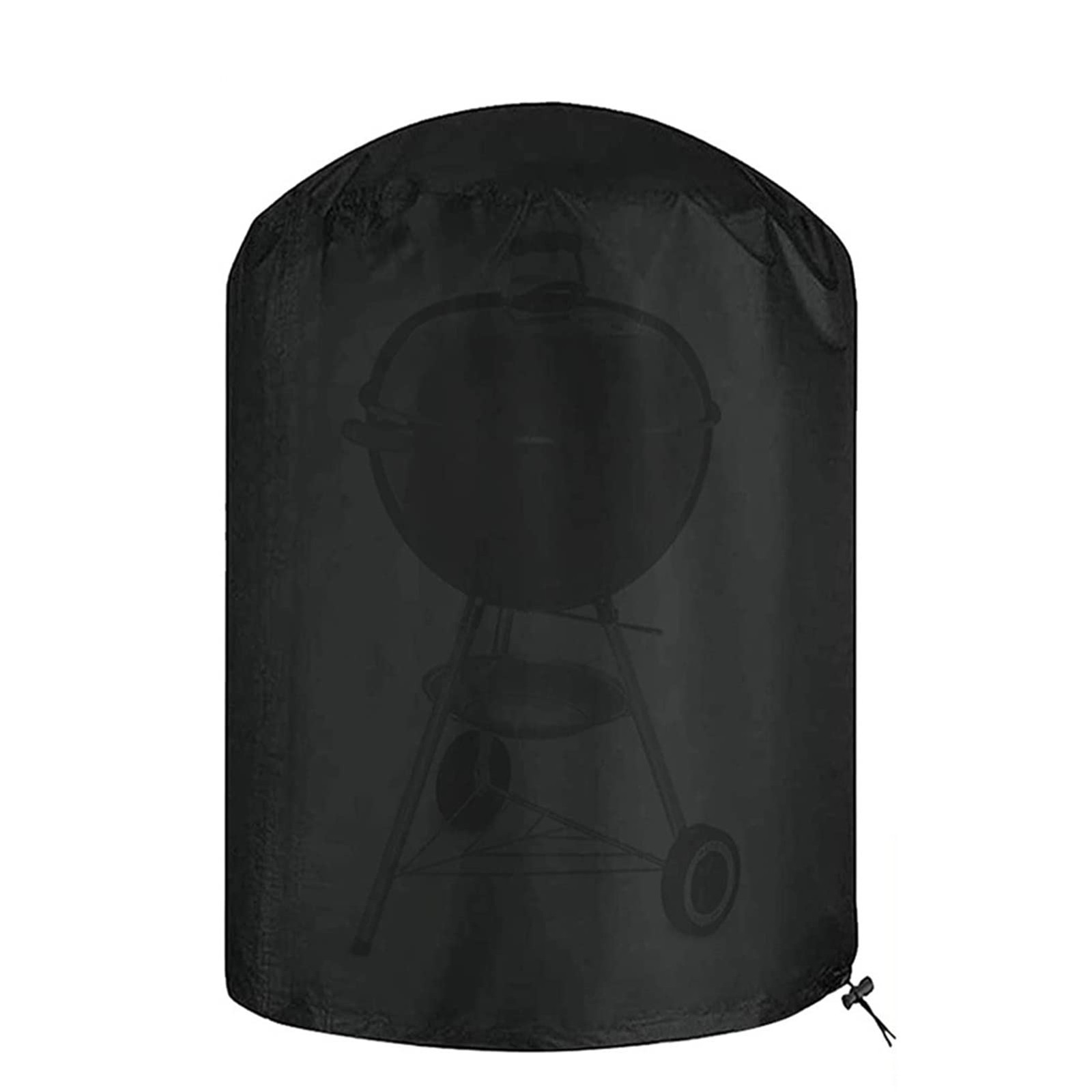 Housse de barbecue ronde noire en tissu Oxford étanche pour protection de jardin
