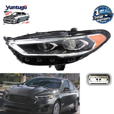 Driver Side Full LED Headlight Projector Black w/ Bulb For 2017-2020 Ford Fusion